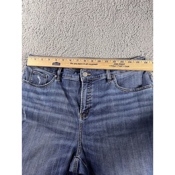 Chicos So Slimming Girlfriend Slim Leg Crop Jeans Womens US 12 Blue Denim Pants - Picture 6 of 9